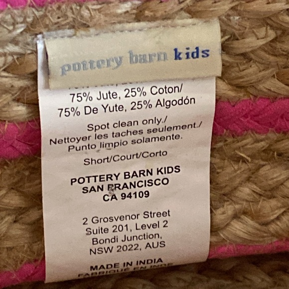 Pottery Barn Kids Jute with Pink Layers Basket - Picture 2 of 6